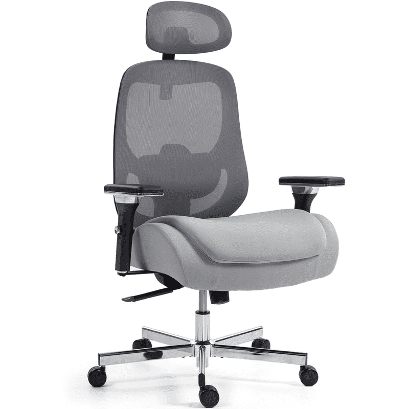 WENTUM Ergonomic Office Chair,Breathable Mesh Backt,Adjustable Height with Armrests for Adults,Grey